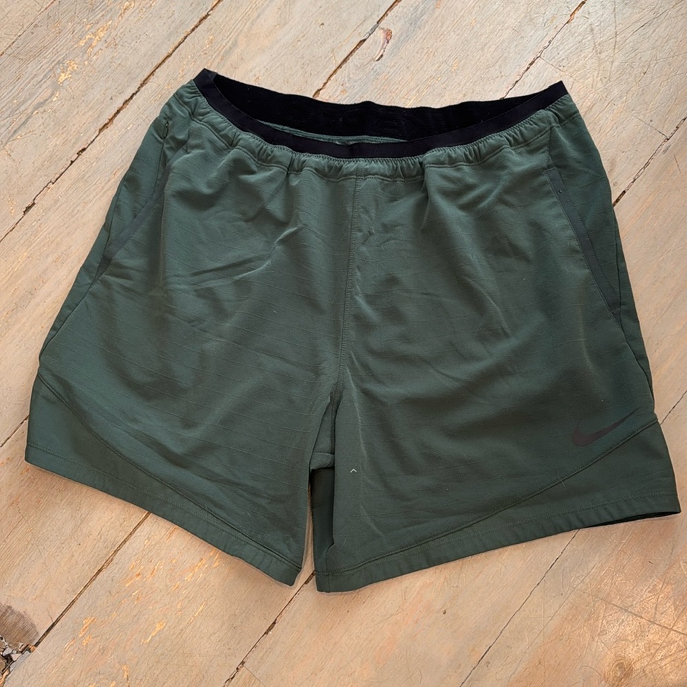 Green Nike Pro Shorts